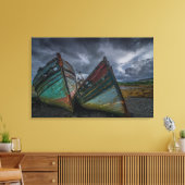 Oude Vissende boten Canvas Afdruk (Insitu (Woonkamer))