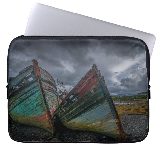 Oude Vissende boten Laptop Sleeve (Voorkant)