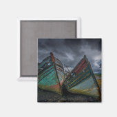 Oude Vissende boten Magneet (Voorkant / Achterkant)