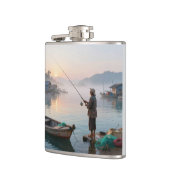 Oude visser bij zonsopgang heupfles (Links)