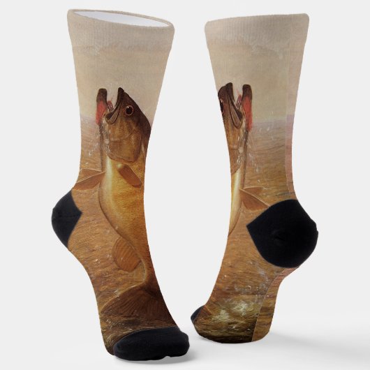 Oude Visserij, Springende Kleine Baars aan de Haak Sokken (Gebogen)