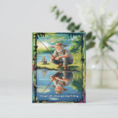 Oude visser's reflectie briefkaart (Staand voorkant)