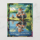 Oude visser's reflectie briefkaart (Voorkant)