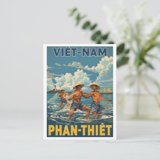 Oude vissers van Phan Thiết Briefkaart (Staand voorkant)