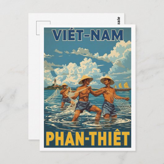 Oude vissers van Phan Thiết Briefkaart (Voorkant / Achterkant)