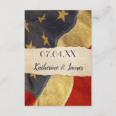 Oude  vlag van de Verenigde Staten Informatiekaartje (Achterkant)