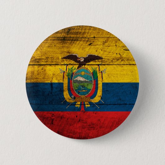 Oude vlag van Ecuador Ronde Button 5,7 Cm (Voorkant)