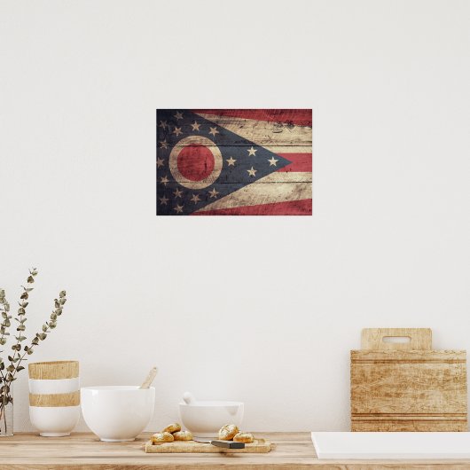 Oude vlag van hout, Ohio; Poster (Keuken)