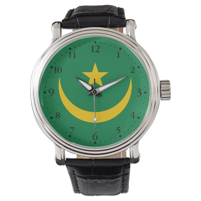 Oude vlag van Mauritanië Horloge (Voorkant)