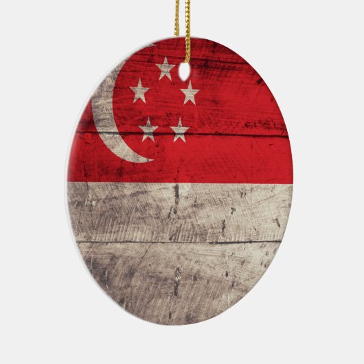 Oude vlag van Singapore Keramisch Ornament (Rechts)