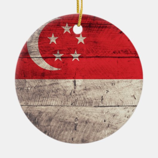 Oude vlag van Singapore Keramisch Ornament (Voorkant)