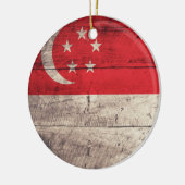 Oude vlag van Singapore Keramisch Ornament (Links)