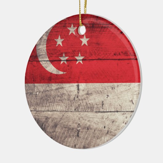 Oude vlag van Singapore Keramisch Ornament (Links)