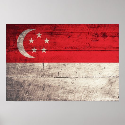 Oude vlag van Singapore Poster (Voorkant)