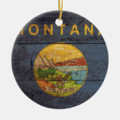 Oude vlag van Wood Montana Keramisch Ornament (Voorkant)