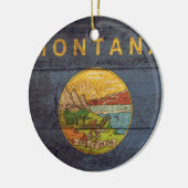 Oude vlag van Wood Montana Keramisch Ornament (Links)