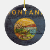 Oude vlag van Wood Montana Keramisch Ornament (Achterkant)