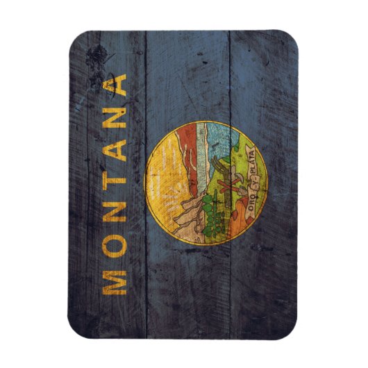 Oude vlag van Wood Montana Magneet (Verticaal)