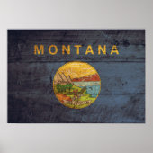 Oude vlag van Wood Montana Poster (Voorkant)