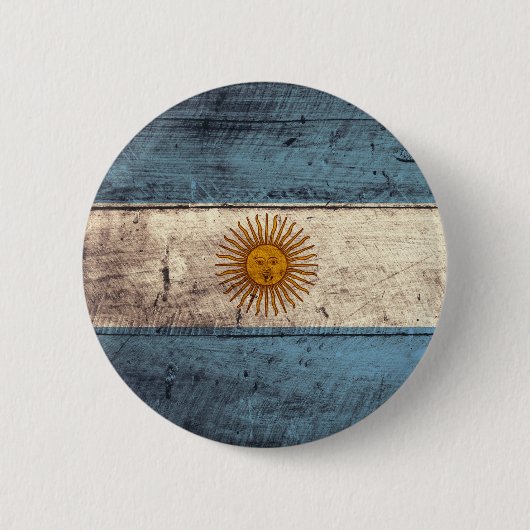 Oude vlag van Wooden Argentina Ronde Button 5,7 Cm (Voorkant)