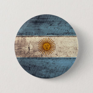Oude vlag van Wooden Argentina Ronde Button 5,7 Cm