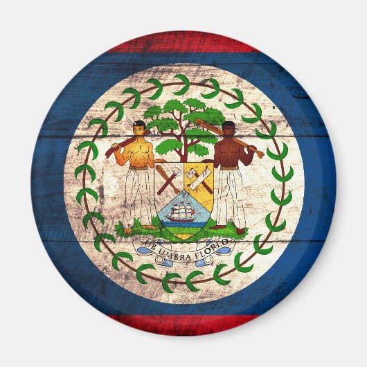 Oude vlag van Wooden Belize Magneet (Voorkant)