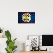 Oude vlag van Wooden Belize Poster (Thuiskantoor)