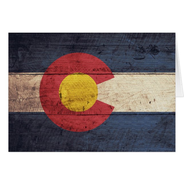 Oude vlag van Wooden Colorado (Voorkant Horizontaal)
