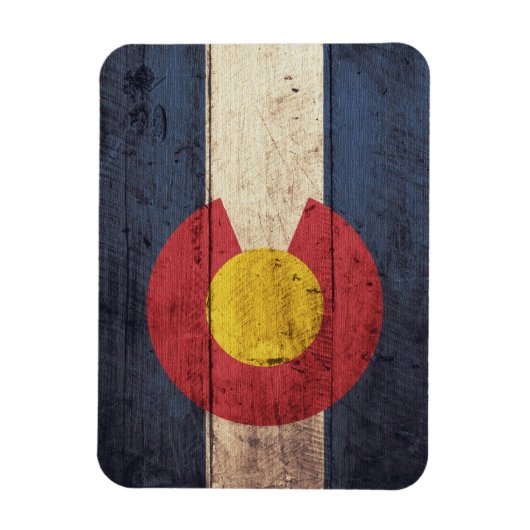Oude vlag van Wooden Colorado Magneet (Verticaal)