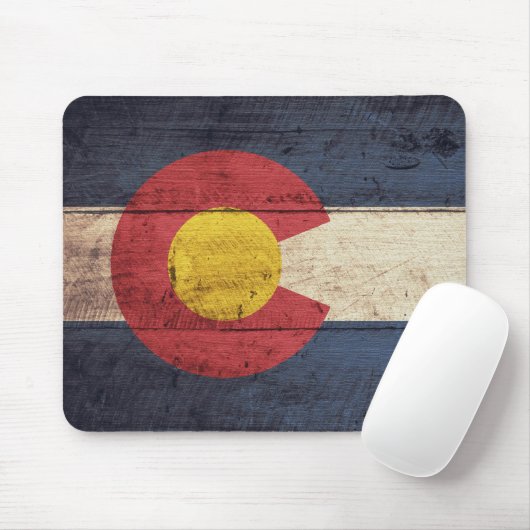 Oude vlag van Wooden Colorado Muismat (Met muis)