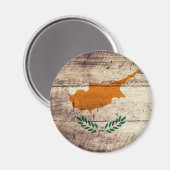 Oude vlag van Wooden Cyprus Magneet (Voorkant / Achterkant)