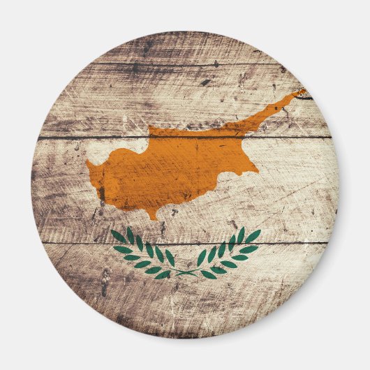 Oude vlag van Wooden Cyprus Magneet (Voorkant)