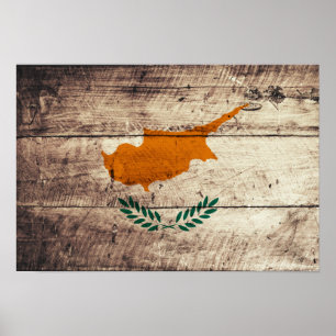 Oude vlag van Wooden Cyprus Poster