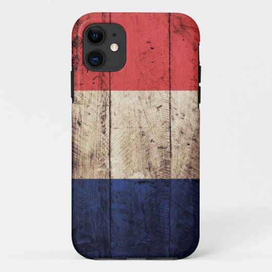 Oude vlag van Wooden France Case-Mate iPhone Case (Achterkant)