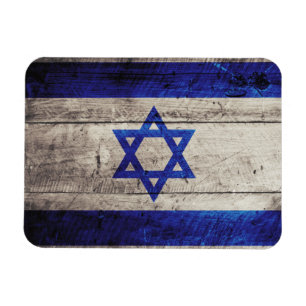 Oude vlag van Wooden Israel Magneet
