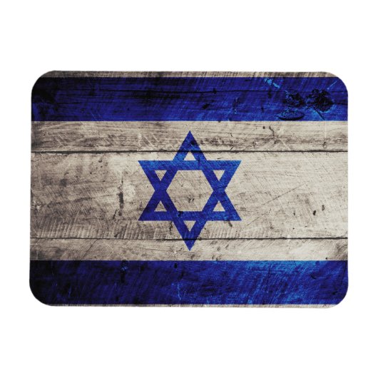 Oude vlag van Wooden Israel Magneet (Horizontaal)