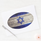 Oude vlag van Wooden Israel Ovale Sticker (Envelop)