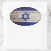 Oude vlag van Wooden Israel Ovale Sticker (Tas)