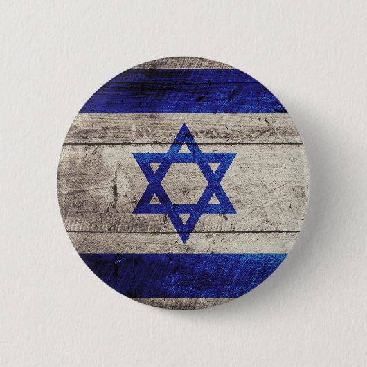 Oude vlag van Wooden Israel Ronde Button 5,7 Cm (Voorkant)