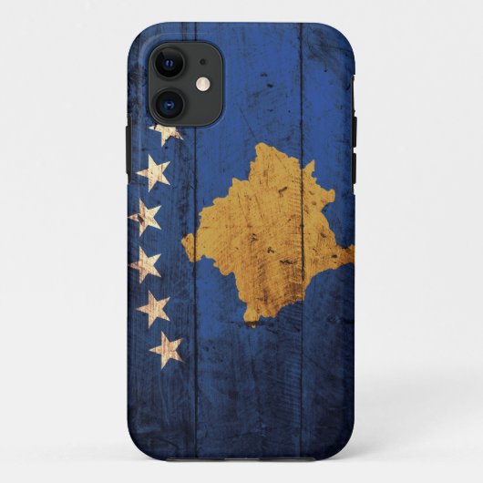 Oude vlag van Wooden Kosovo Case-Mate iPhone Case (Achterkant)