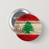 Oude vlag van Wooden Labanon Ronde Button 5,7 Cm (Voorkant /achterkant)