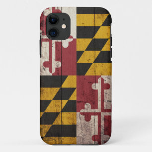 Oude vlag van Wooden Maryland iPhone 11 Hoesje