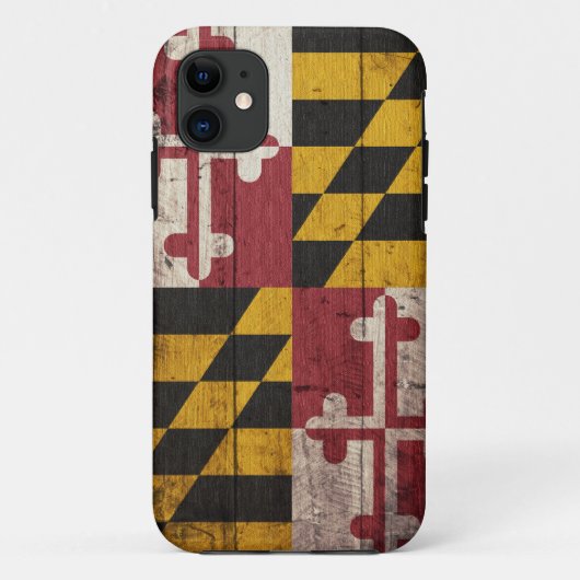 Oude vlag van Wooden Maryland Case-Mate iPhone Case (Achterkant)