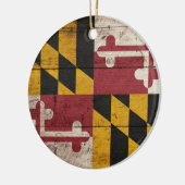 Oude vlag van Wooden Maryland Keramisch Ornament (Links)