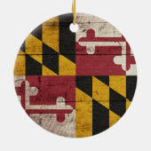 Oude vlag van Wooden Maryland Keramisch Ornament (Achterkant)