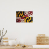 Oude vlag van Wooden Maryland Poster (Keuken)