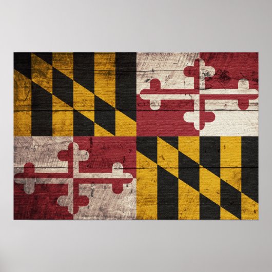 Oude vlag van Wooden Maryland Poster (Voorkant)