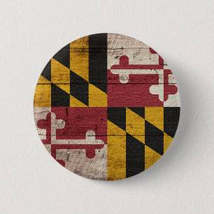 Oude vlag van Wooden Maryland Ronde Button 5,7 Cm
