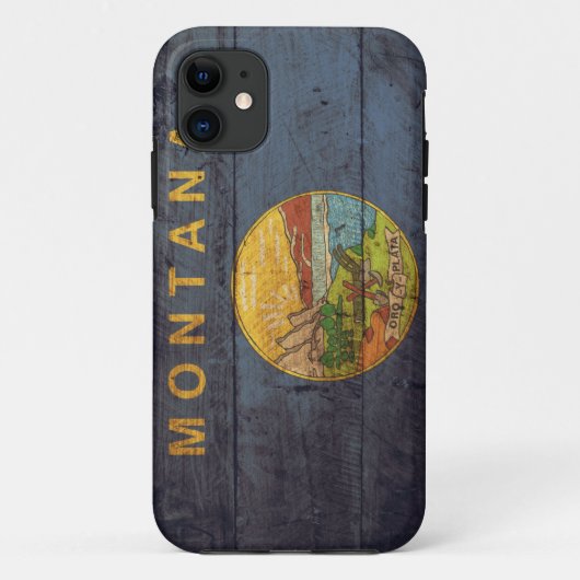 Oude vlag van Wooden Montana; Case-Mate iPhone Case (Achterkant)