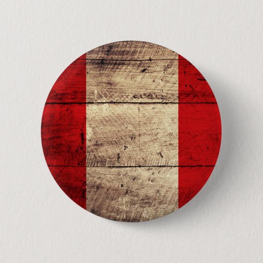 Oude vlag van Wooden Peru Ronde Button 5,7 Cm (Voorkant)
